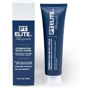 PT Elite Premium Pain Relief Cream, with Capsaicin, Menthol & Arnica, Arthritis, Knee, & Back Pain Relief, Soothes Sore Muscles & Joints, Reduces Stiffness, Non-Greasy, Topical Analgesic, 3.4 oz in Saudi Arabia