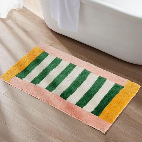 Folkulture Bathroom Rugs (20 x 30) | Cute Green Microfiber Bath Rugs Or Abosrbent Bath Mats For Bathroom Washroom, Toilet |Quick Drying, Machine Washable, Non Slip Bathroom-Mat For New Home Essentials in Saudi Arabia