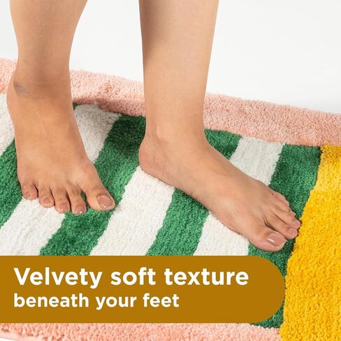 Folkulture Bathroom Rugs (20 x 30) | Cute Green Microfiber Bath Rugs Or Abosrbent Bath Mats For Bathroom Washroom, Toilet |Quick Drying, Machine Washable, Non Slip Bathroom-Mat For New Home Essentials in Saudi Arabia