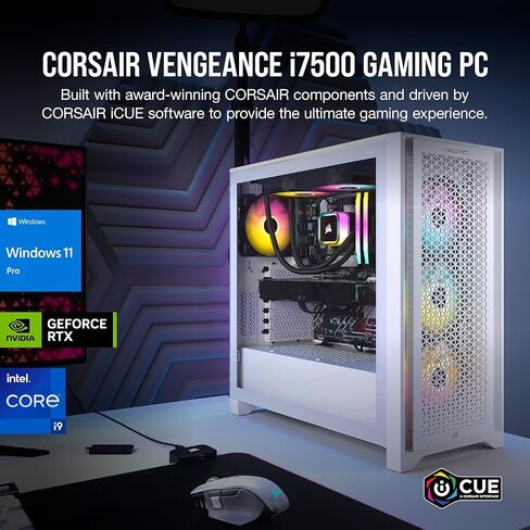 Corsair Vengeance i7500 Gaming PC – Liquid Cooled Intel Core i7-14700KF CPU – NVIDIA GeForce RTX 5070 GPU – 32GB Vengeance RGB DDR5 Memory – 1TB M.2 SSD – Black in Saudi Arabia