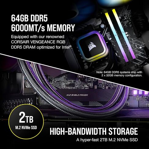 Corsair Vengeance i7500 Gaming PC – Liquid Cooled Intel Core i7-14700KF CPU – NVIDIA GeForce RTX 5070 GPU – 32GB Vengeance RGB DDR5 Memory – 1TB M.2 SSD – Black in Saudi Arabia