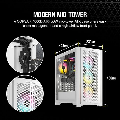 Corsair Vengeance i7500 Gaming PC – Liquid Cooled Intel Core i7-14700KF CPU – NVIDIA GeForce RTX 5070 GPU – 32GB Vengeance RGB DDR5 Memory – 1TB M.2 SSD – Black in Saudi Arabia