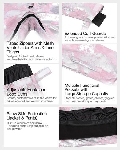 ISEE MIGGA Snow Suits Women Ski Jacket وسروال مجموعة مقاومة للماء للتزلج على الجليد الرياضات الشتوية in Kuwait