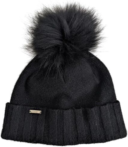 Frost Hats Cashmere Merino Blend Hat with Detachable Genuine Raccoon Fur Pompom in Saudi Arabia
