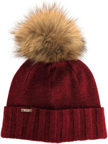 Frost Hats Cashmere Merino Blend Hat with Detachable Genuine Raccoon Fur Pompom in Saudi Arabia