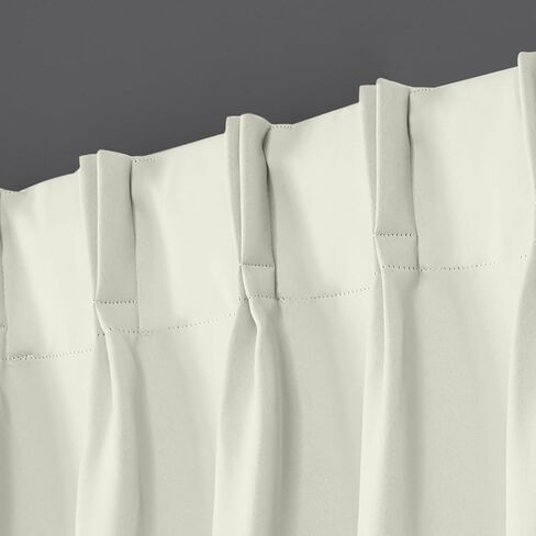 Homi Drapes 100% Blackout Curtain Double Pinch Pleat Heavy Weighted Thermal Insulated Room Darkening Spill Proof Machine Washable Window Treatment Panels (1 Panel, 42x45, Cream) in Kuwait