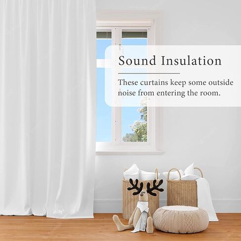 Homi Drapes 100% Blackout Curtain Double Pinch Pleat Heavy Weighted Thermal Insulated Room Darkening Spill Proof Machine Washable Window Treatment Panels (1 Panel, 42x45, Cream) in Kuwait