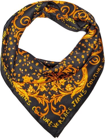 VERSACE JEANS COUTURE Baroque Black/Gold Bloom Silk Scarf in Saudi Arabia