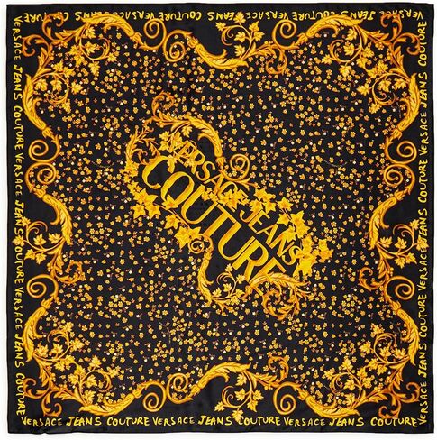 VERSACE JEANS COUTURE Baroque Black/Gold Bloom Silk Scarf in Saudi Arabia