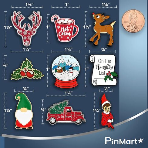 دبوس طية صدر السترة على شكل غزال الرنة من PinMart - مجوهرات احتفالات العطلات للنساء والرجال - مطلي بصبغة سوداء مع قابض خلفي آمن in Kuwait