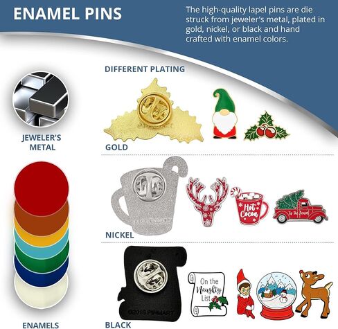 دبوس طية صدر السترة على شكل غزال الرنة من PinMart - مجوهرات احتفالات العطلات للنساء والرجال - مطلي بصبغة سوداء مع قابض خلفي آمن in Kuwait