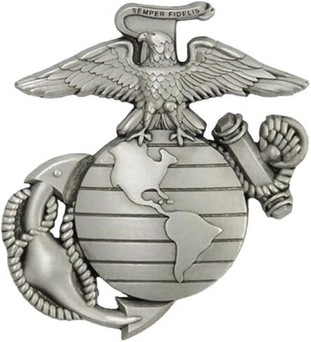 Indiana Metal Craft EGA Solid Pewter Jumbo Size Lapel, Jacket, or Hat Pin Heirloom Quality, Licensed Marine product, Perfect Marine Corps Gift, Made in USA in Saudi Arabia