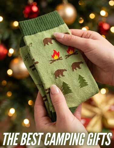 InnoBeta Camping Gifts for Men, Camping Gifts for Women, Socks for Camper, One Size Crew Socks in Saudi Arabia