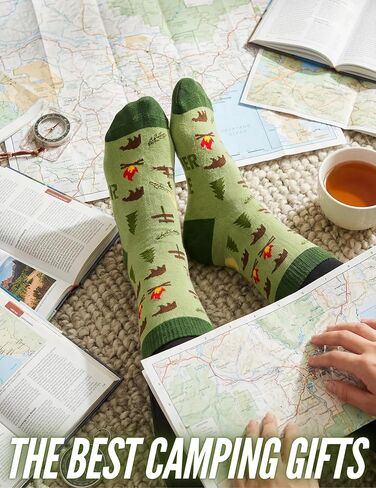 InnoBeta Camping Gifts for Men, Camping Gifts for Women, Socks for Camper, One Size Crew Socks in Saudi Arabia