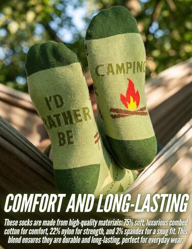 InnoBeta Camping Gifts for Men, Camping Gifts for Women, Socks for Camper, One Size Crew Socks in Saudi Arabia