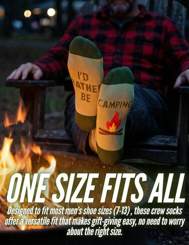 InnoBeta Camping Gifts for Men, Camping Gifts for Women, Socks for Camper, One Size Crew Socks in Saudi Arabia