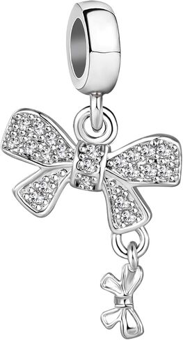 JMQJewelry Knot Bow Tie Rose Gold Plated Dangle Women Bead Charms Compatible with Pandora Bracelets Mom Daughter Wife in Saudi Arabia
