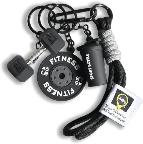 Colorful Fitness Keychain Set - Silicone Dumbbell/Kettlebell Charm, Metal Clasp, Motivational Gym Bag Accessory, Workout Gift in Kuwait