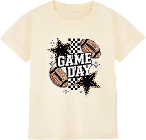 Game Day Shirt Football Shirt Classic Crewneck Cotton Tee for Ages 2-7 Years in Saudi Arabia