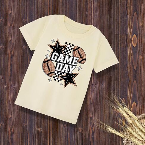 Game Day Shirt Football Shirt Classic Crewneck Cotton Tee for Ages 2-7 Years in Saudi Arabia