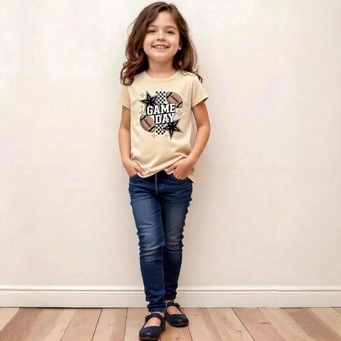 Game Day Shirt Football Shirt Classic Crewneck Cotton Tee for Ages 2-7 Years in Saudi Arabia