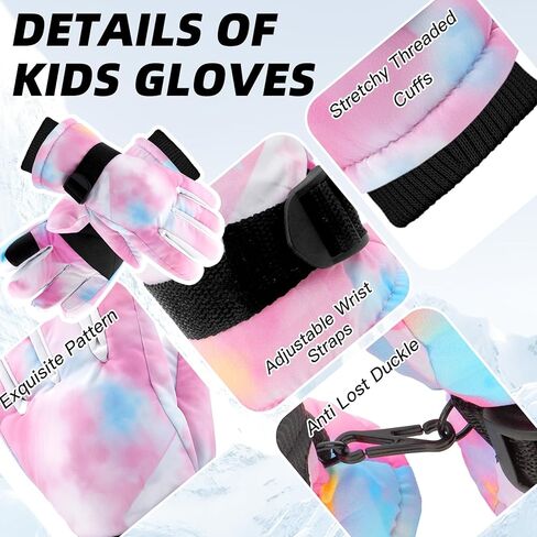 Cutiland Valentines Kids Skiing Gloves,Valentines Day Gift Ski Glove for Boys Girls,Children Winter Snow Gloves 5yrs-9yrs, 9yrs-15 yrs,Waterproof Winter Warm Glove for Outdoor Activities in Saudi Arabia