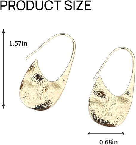 Gold Square Hoop Earrings for Women,Irregular Handmade Fan Gold Basket Shape Jewelry Fashion Vintage Dainty Earring Jewelry Gifts for Women in Kuwait