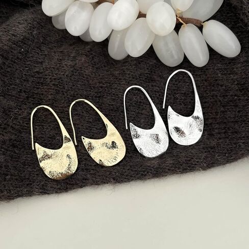 Gold Square Hoop Earrings for Women,Irregular Handmade Fan Gold Basket Shape Jewelry Fashion Vintage Dainty Earring Jewelry Gifts for Women in Kuwait