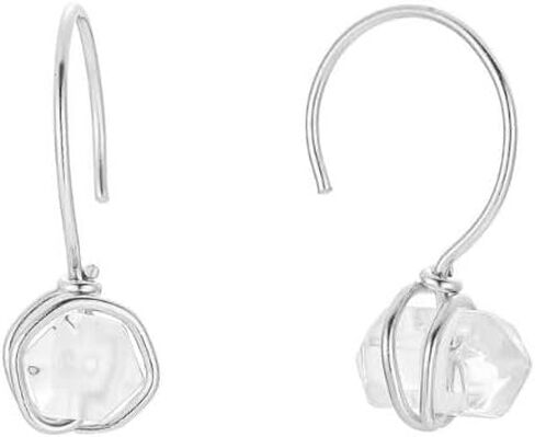 CAITLYNMINIMALIST 18K الذهب والفضة الاسترليني عكس نصف هوب مفتوحة Huggie Threader تشيكوسلوفاكيا الماس أقراط أنيقة للنساء مجوهرات هدية لها in Saudi Arabia