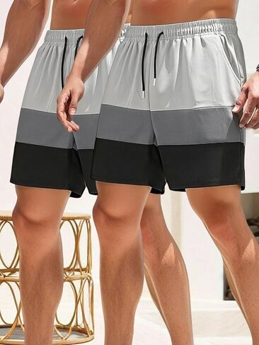 2-Pack Men's Casual Shorts, Breathable Loose Fit, Workwear Style, Streetwear for Daily Wear & Sports in Saudi Arabia