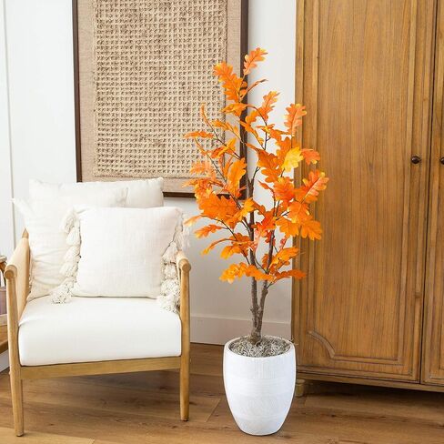 Nearly Natural 4ft Artificial Autumn Oak Tree - Harvest Season Decor - Indoor Fall Foliage Display in Saudi Arabia