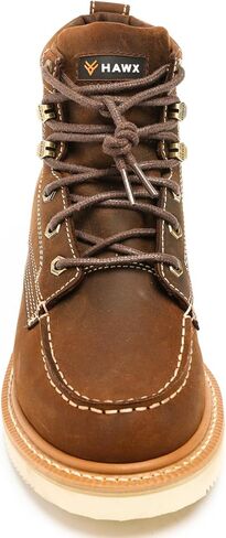حذاء عمل Hawx Work Gear للرجال مقاس 6 بوصات من Moc Toe باللون البني المتعثر - 12 EE US in Kuwait