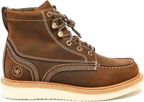 حذاء عمل Hawx Work Gear للرجال مقاس 6 بوصات من Moc Toe باللون البني المتعثر - 12 EE US in Kuwait