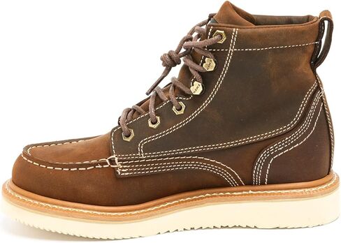 حذاء عمل Hawx Work Gear للرجال مقاس 6 بوصات من Moc Toe باللون البني المتعثر - 12 EE US in Kuwait