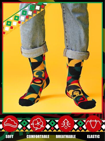 Geyoga 16 Pairs Black History Month Socks Bulk for Women African American Festival Holiday Funny Unisex Novelty History Month Socks for Women Festival Gift in Saudi Arabia