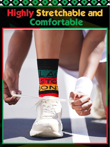 Geyoga 16 Pairs Black History Month Socks Bulk for Women African American Festival Holiday Funny Unisex Novelty History Month Socks for Women Festival Gift in Saudi Arabia
