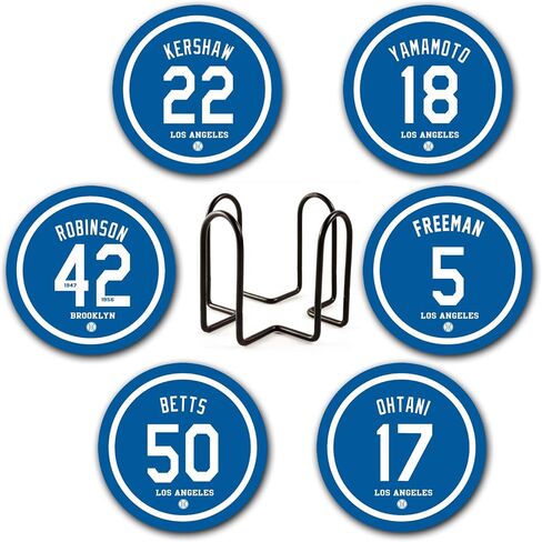 Dodger Coasters for Drinks, Los Angeles LA Baseball Ceramic Coasters Set of 6, Dodger Gift for Man, for Dodger Coffee Mug Cup in Saudi Arabia