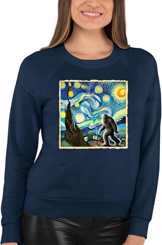 Go All Out The Lost Original - Bigfoot Starry Night Van Gogh Mens Sweatshirt Crewneck in Saudi Arabia