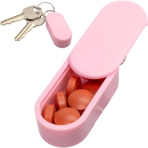 حامل حبوب منع الحمل المغناطيسي القياسي Pill Pod - سعة أكبر، متين وخفيف الوزن مع تصميم بسيط أنيق - منظم حبوب منع الحمل آمن ومحمول للاستخدام اليومي (أحمر الخدود) in Saudi Arabia