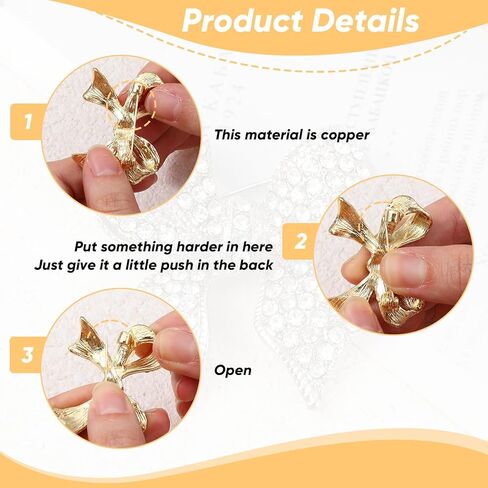 Mabor Rhinestone Bow Brooch Pin for Women Elegant Vintage Sparkly Gold Crystal Brooches Pins for Lapel Dress Suit Shirt Ceremony Clothes Decoration Accessories in Saudi Arabia