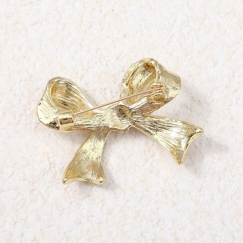 Mabor Rhinestone Bow Brooch Pin for Women Elegant Vintage Sparkly Gold Crystal Brooches Pins for Lapel Dress Suit Shirt Ceremony Clothes Decoration Accessories in Saudi Arabia