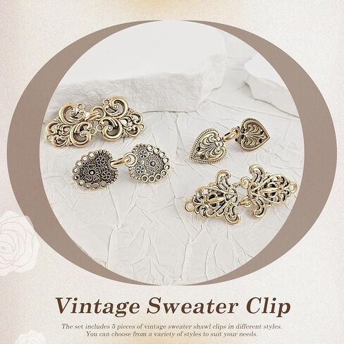 SHELEMB سترة عتيقة بمشبك شال ومشبك كارديجان ودبوس بروش، مشبك قميص فستان، للنساء والفتيات in Kuwait