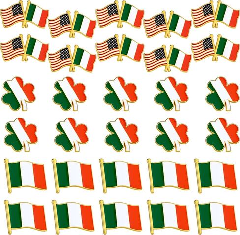 Tondiamo Ireland Lapel Pin Irish Shamrock Pins Friendship for Patrick's Day, Patriotic Irish Double Flag, Ireland Shamrock, Waving Flag Lapel Pin Gifts Badge Metal Souvenir for Men Women in Saudi Arabia