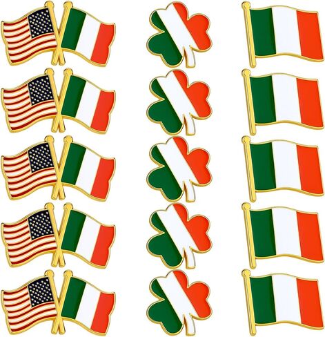 Tondiamo Ireland Lapel Pin Irish Shamrock Pins Friendship for Patrick's Day, Patriotic Irish Double Flag, Ireland Shamrock, Waving Flag Lapel Pin Gifts Badge Metal Souvenir for Men Women in Saudi Arabia