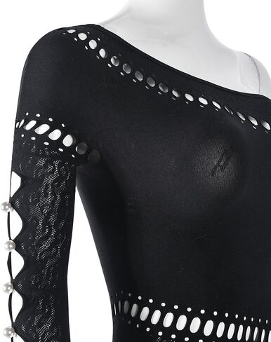 Long Sleeve Jumpsuit for Women, Sexy Mesh Jumpsuit See Through Bodycon Romper Party Club in Saudi Arabia