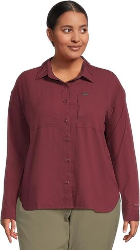 Columbia Womens Silver Ridge Utility Long Sleeve Hiking Shirt, Black, XX-Large in Saudi Arabia