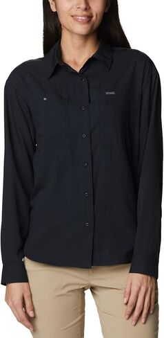 Columbia Womens Silver Ridge Utility Long Sleeve Hiking Shirt, Black, XX-Large in Saudi Arabia