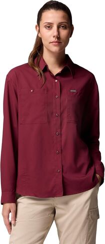 Columbia Womens Silver Ridge Utility Long Sleeve Hiking Shirt, Black, XX-Large in Saudi Arabia