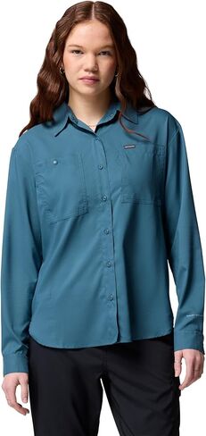 Columbia Womens Silver Ridge Utility Long Sleeve Hiking Shirt, Black, XX-Large in Saudi Arabia