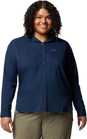Columbia Womens Silver Ridge Utility Long Sleeve Hiking Shirt, Black, XX-Large in Saudi Arabia